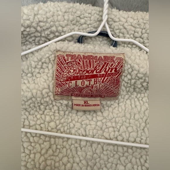 Brooklyn cloth men’s xl extra large blue jean sherpa lined jacket ships fast - Picture 9 of 9